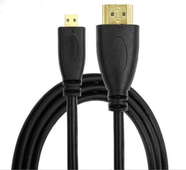 NÖRDIC HDMI til Micro HDMI kabel 1,8m High Speed ​​HDMI med Ethernet Type A til Type D han til han Black