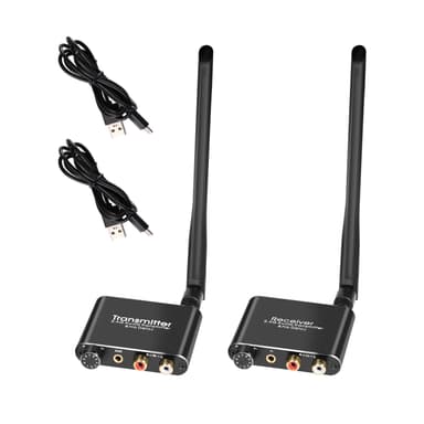 NÖRDIC 2.4G trådløs analog lydsender RCA og 3,5 mm, 50m