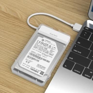 Maiwo K104 5Gbps USB3.1 til 2.5 ""HDD / SSD 12.5mm SATA III adapter med 10cm kabel og USB A gennemsigtig plast kabinet