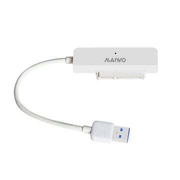 Maiwo K104 5Gbps USB3.1 til 2.5 ""HDD / SSD 12.5mm SATA III adapter med 10cm kabel og USB A gennemsigtig plast kabinet