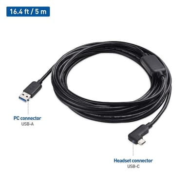 Cable Matters aktivt 7,5 m USB-C til USB-A VR Link-kabel til Oculus Quest 2 USB3.2 Gen1 5 Gbps 3A Super Speed ​​​​VR Link-kabel