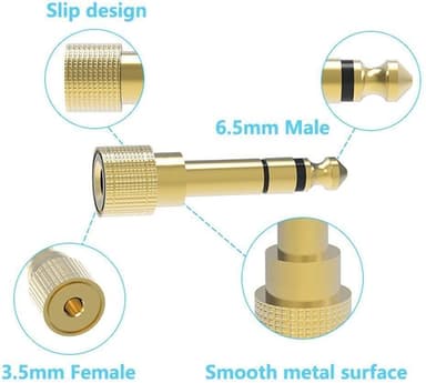 NÖRDIC 3,5 mm til 6,3 mm stereo audio adapter hovedtelefon adapter hovedtelefon adapter