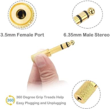 NÖRDIC 3,5 mm til 6,3 mm stereo audio adapter hovedtelefon adapter hovedtelefon adapter