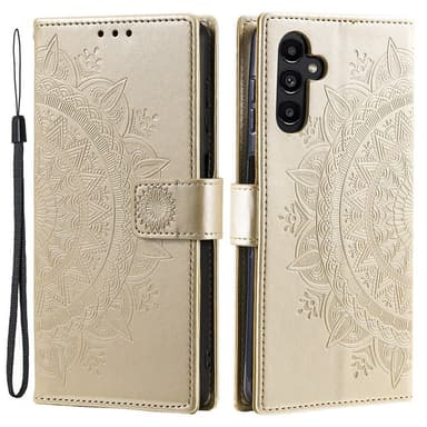 SKALO Samsung A55 5G Mandala Flip Cover - Guld