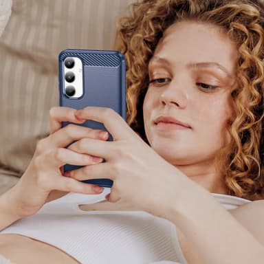 SKALO Samsung A35 5G Armor Carbon Stødsikker TPU-cover - Blå