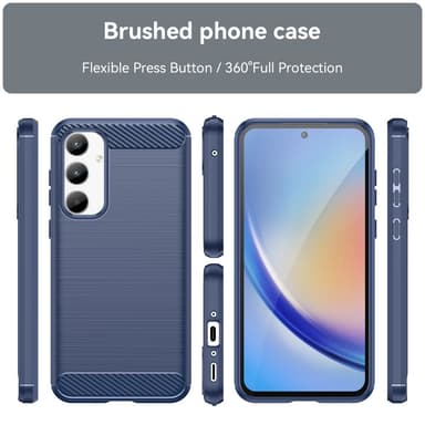 SKALO Samsung A35 5G Armor Carbon Stødsikker TPU-cover - Blå