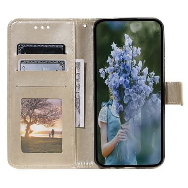 SKALO Samsung A55 5G Mandala Flip Cover - Guld