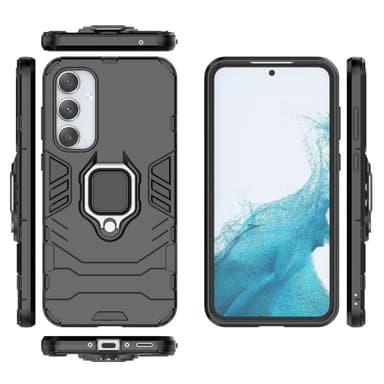 SKALO Samsung A35 5G Armor Hybrid metal ring cover - Sort
