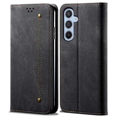 SKALO Samsung A35 5G Jeans Flip Cover - Sort