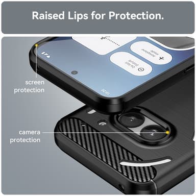 SKALO Nothing Phone (2a) Armor Carbon Stødsikker TPU-cover - Sort