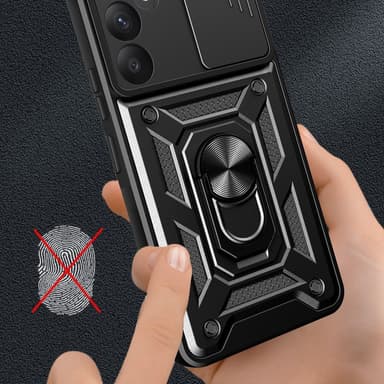 SKALO Samsung A35 5G Armor Hybrid Metal Ring Camera Slider - Blå