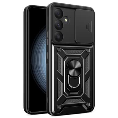 SKALO Samsung A35 5G Armor Hybrid Metal Ring Camera Slider - Sort