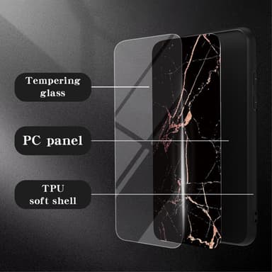 SKALO Samsung A55 5G Marmor hærdet glas TPU Cover - #4