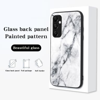 SKALO Samsung A55 5G Marmor hærdet glas TPU Cover - #4