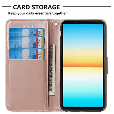 SKALO Sony Xperia 10 V Flip Cover m. pung i PU-læder - Rosa guld
