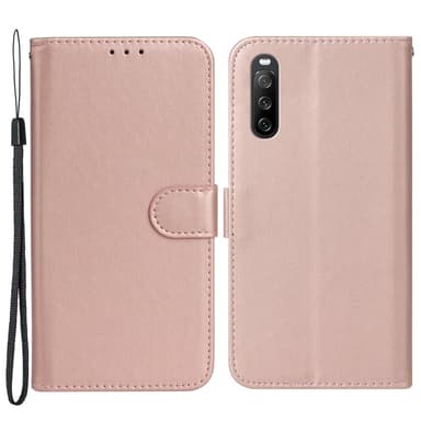 SKALO Sony Xperia 10 V Flip Cover m. pung i PU-læder - Rosa guld