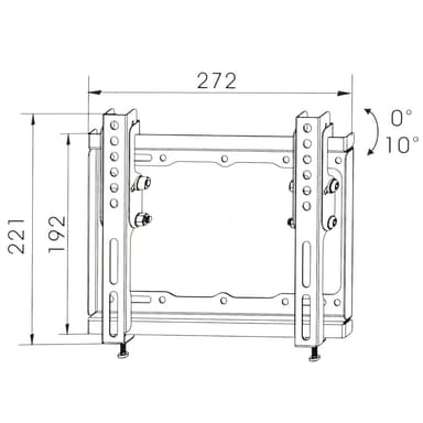 TV-ophæng for 17-37 tommer (43-94 cm.) (Vipbar) - sort