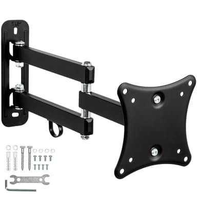 TV-ophæng for 10-24 tommer (25-61cm) (Vipbar + Svingbar) - sort