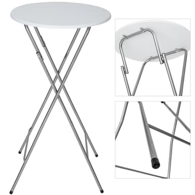 Foldbart cafebord - hvid