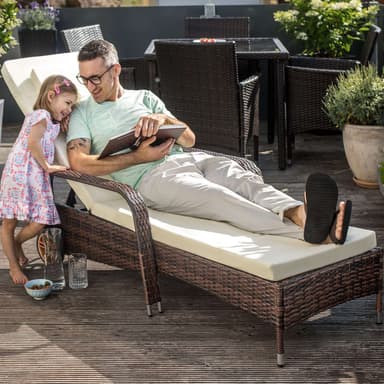 Polyrattan solseng Caroline - lysegrå