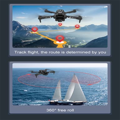 Drone foldbar, med sensorer mod forhindringer Sort