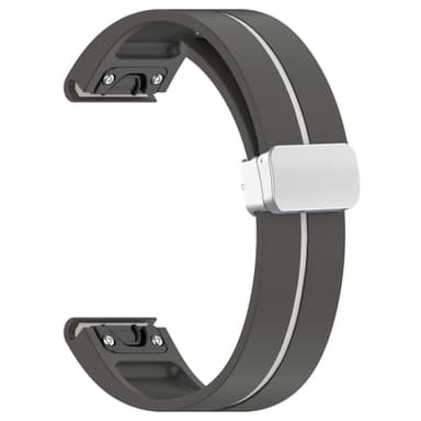 22 mm silikone magnetisk urrem med spænde til Samsung Gear S3, Garmin Venu 3 Grå