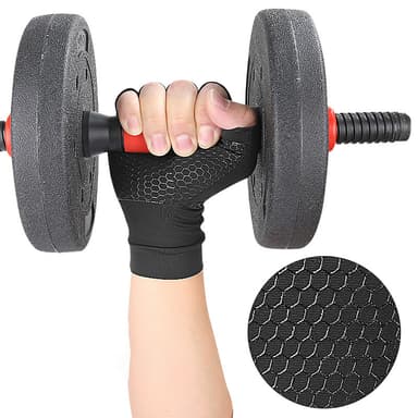 Skridsikre halvfingerhandsker fitnesshandsker 1 par XL