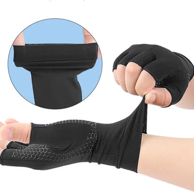 Skridsikre halvfingerhandsker fitnesshandsker 1 par XL