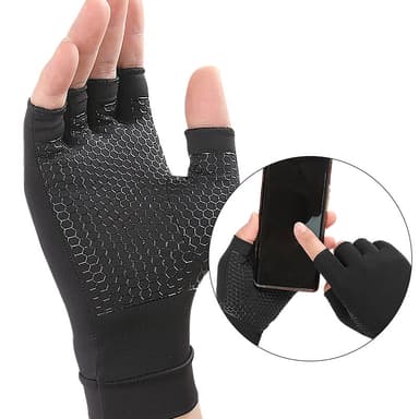Skridsikre halvfingerhandsker fitnesshandsker 1 par XL