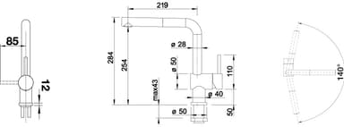 Blanco Linus-s blandingsbatteri 516688 (antracit)