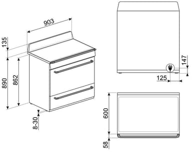 Smeg komfur TR90IGR2