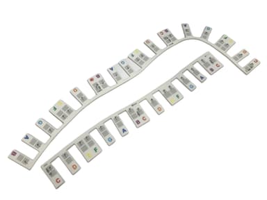 Aftagelige klaver- og keyboardetiketter 61 tangenter MultiColor   MultiColor