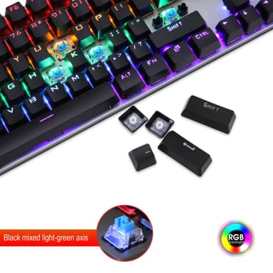 Kablet gaming tastatur mus sæt, RGB baggrundsbelyst, responsiv blå switch