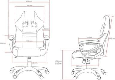 Arozzi Monza gaming stol (sort)