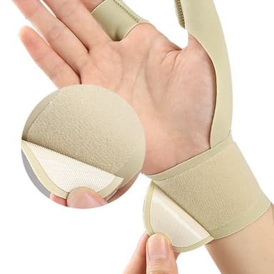 Komfortable, åndbare, justerbare faste støttehandsker med to fingre beige