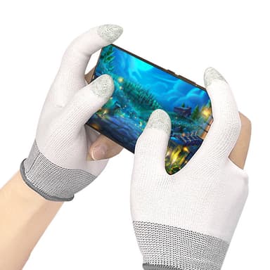 Game Handsker To Fingre Sleeve Press Touch Screen Sensitive Hvid