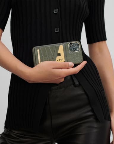 Atelier Case iPhone 12/12P Khaki Croco
