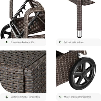 Polyrattan solseng - antikbrun