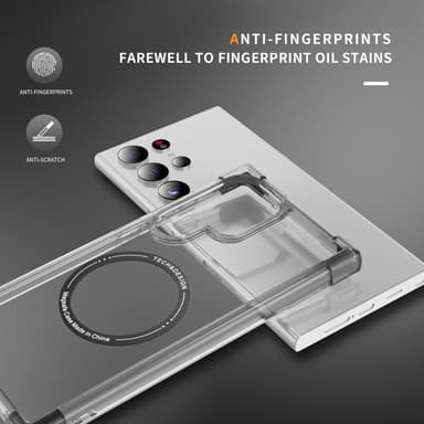 SKALO Samsung S24 Ultra Ekstra stærk magnetisk ring Bumper TPU-cover - Sort