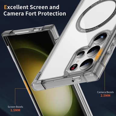 SKALO Samsung S24 Ultra Ekstra stærk magnetisk ring Bumper TPU-cover - Sort