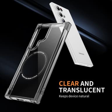 SKALO Samsung S24 Ultra Ekstra stærk magnetisk ring Bumper TPU-cover - Sort