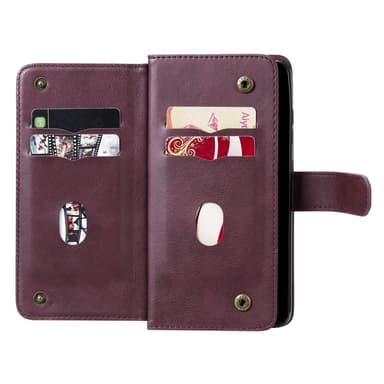 SKALO Samsung A52/A52s 10-RUM Flip Cover - Vin rød