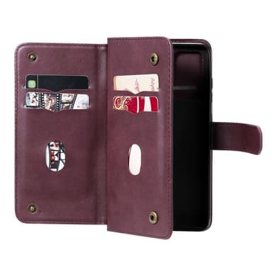 SKALO Samsung A52/A52s 10-RUM Flip Cover - Vin rød