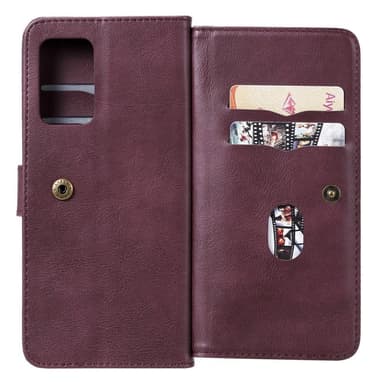 SKALO Samsung A52/A52s 10-RUM Flip Cover - Vin rød