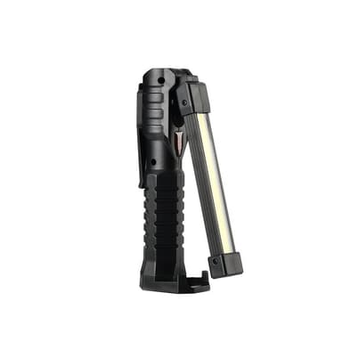 LED arbejdslygter USB genopladelig lommelygte Sort