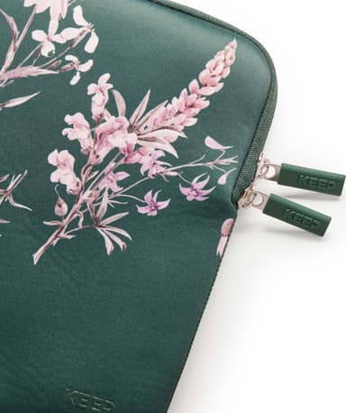 KEEP 13,3'' neopren sleeve til bærbar computer (Power Green Flower)