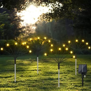 Solcelledrevet havebelysning Firefly med 8 LED-lys 4-pak Varm hvid