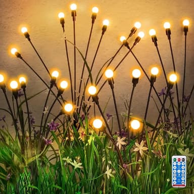 Solcelledrevet havebelysning Firefly med 8 LED-lys 4-pak Varm hvid