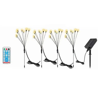 Solcelledrevet havebelysning Firefly med 8 LED-lys 4-pak Varm hvid