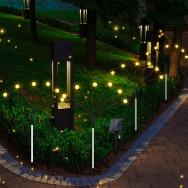 Solcelledrevet havebelysning Firefly med 8 LED-lys 4-pak Varm hvid